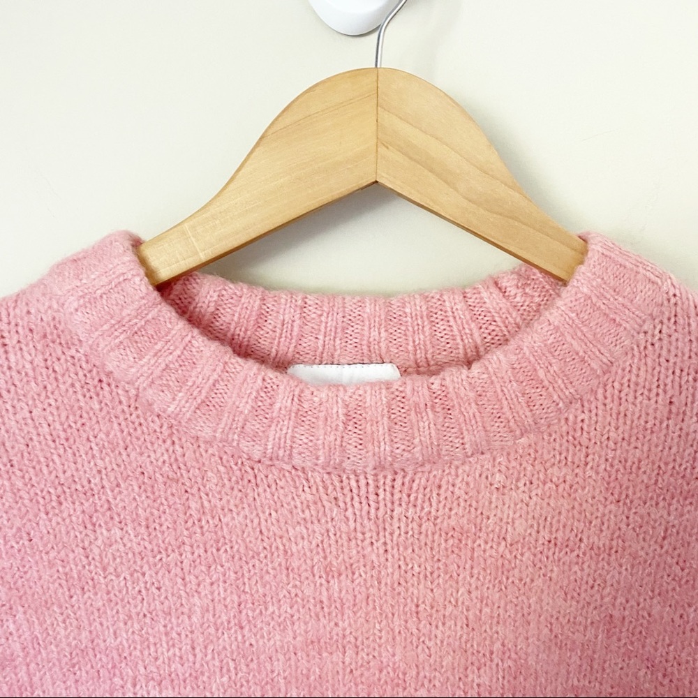 Topshop Supersoft Deep Ribbed Hem Crewneck Sweater Pink S NWT - Picture 6 of 14